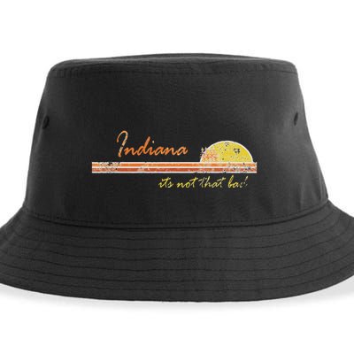 Indiana Its Not That Bad Awesome Retro State Sustainable Bucket Hat