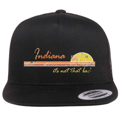 Indiana Its Not That Bad Awesome Retro State Flat Bill Trucker Hat