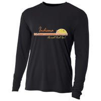 Indiana Its Not That Bad Awesome Retro State Cooling Performance Long Sleeve Crew