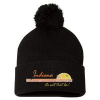 Indiana Its Not That Bad Awesome Retro State Pom Pom 12in Knit Beanie