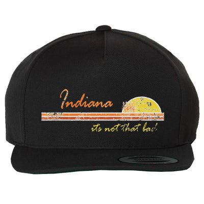 Indiana Its Not That Bad Awesome Retro State Wool Snapback Cap