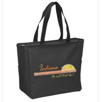 Indiana Its Not That Bad Awesome Retro State Zip Tote Bag