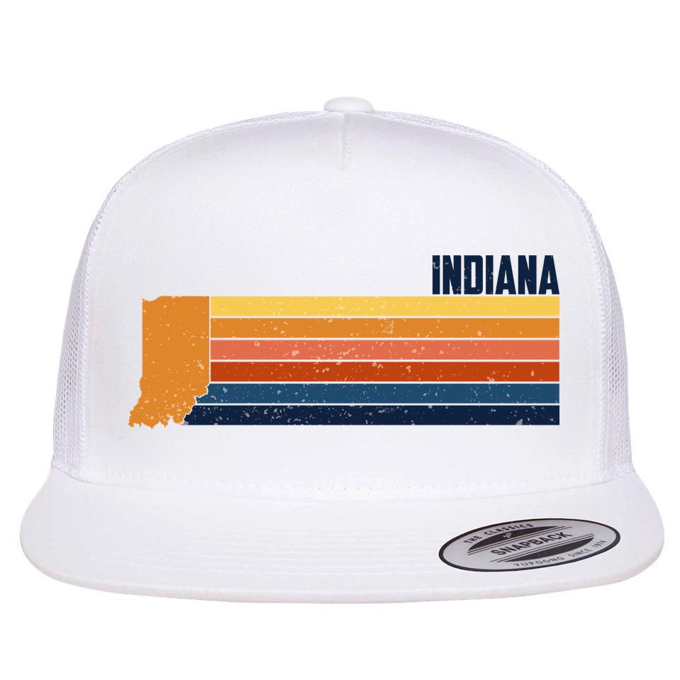 Retro Vintage Indiana Flat Bill Trucker Hat