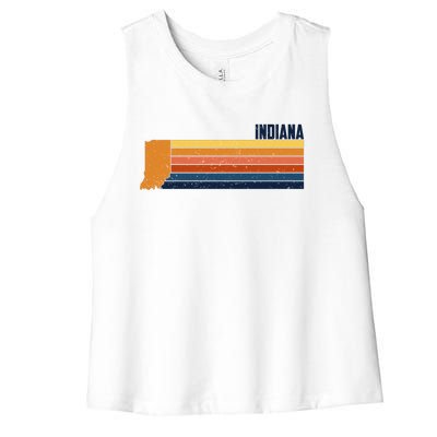 Retro Vintage Indiana Women's Racerback Cropped Tank