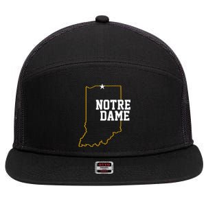 Indiana In N.O.T.R.E D.A.M.E State Of Indiana 7 Panel Mesh Trucker Snapback Hat