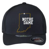 Indiana In N.O.T.R.E D.A.M.E State Of Indiana Flexfit Unipanel Trucker Cap