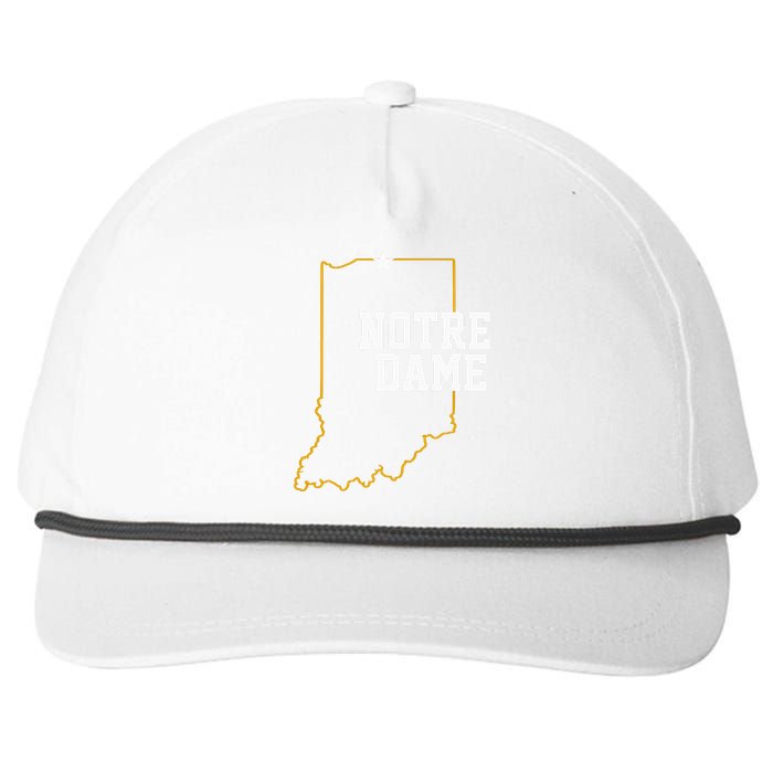 Indiana In N.O.T.R.E D.A.M.E State Of Indiana Snapback Five-Panel Rope Hat