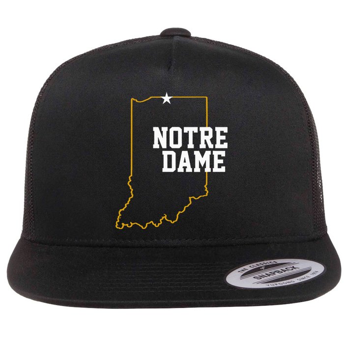 Indiana In N.O.T.R.E D.A.M.E State Of Indiana Flat Bill Trucker Hat