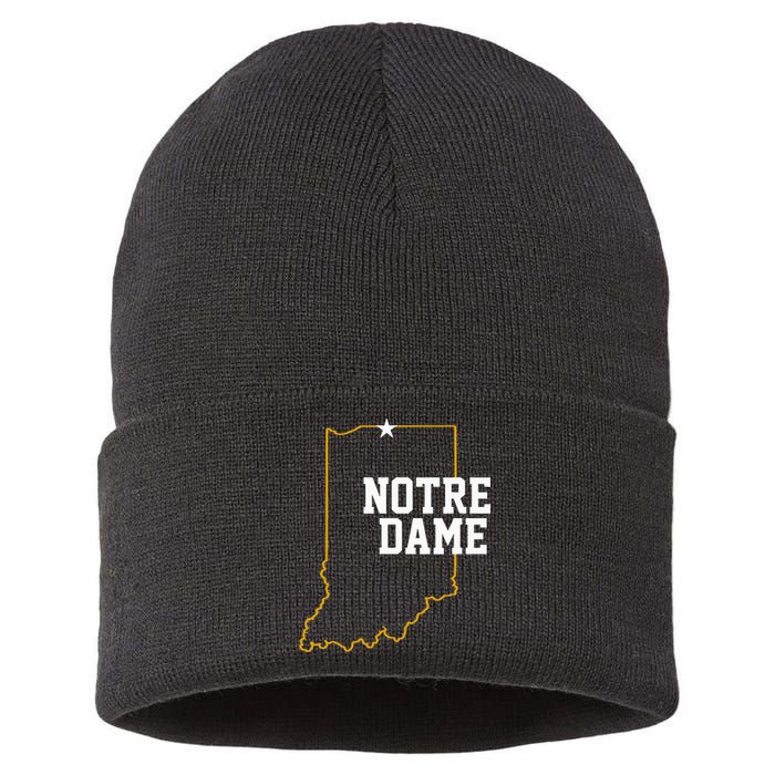 Indiana In N.O.T.R.E D.A.M.E State Of Indiana Sustainable Knit Beanie