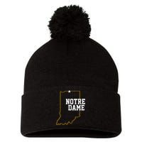 Indiana In N.O.T.R.E D.A.M.E State Of Indiana Pom Pom 12in Knit Beanie