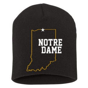 Indiana In N.O.T.R.E D.A.M.E State Of Indiana Short Acrylic Beanie