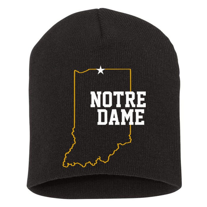 Indiana In N.O.T.R.E D.A.M.E State Of Indiana Short Acrylic Beanie