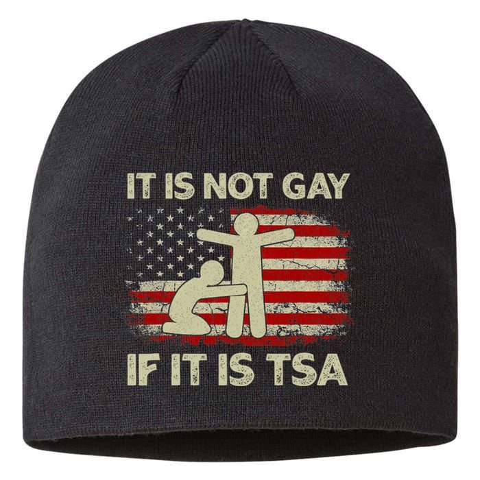 It Is Not Gay If It Is Tsa Security Vintage Usa Flag Sustainable Beanie