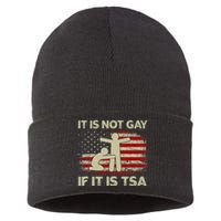 It Is Not Gay If It Is Tsa Security Vintage Usa Flag Sustainable Knit Beanie