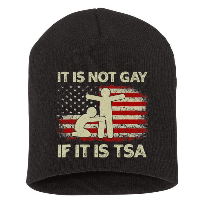 It Is Not Gay If It Is Tsa Security Vintage Usa Flag Short Acrylic Beanie