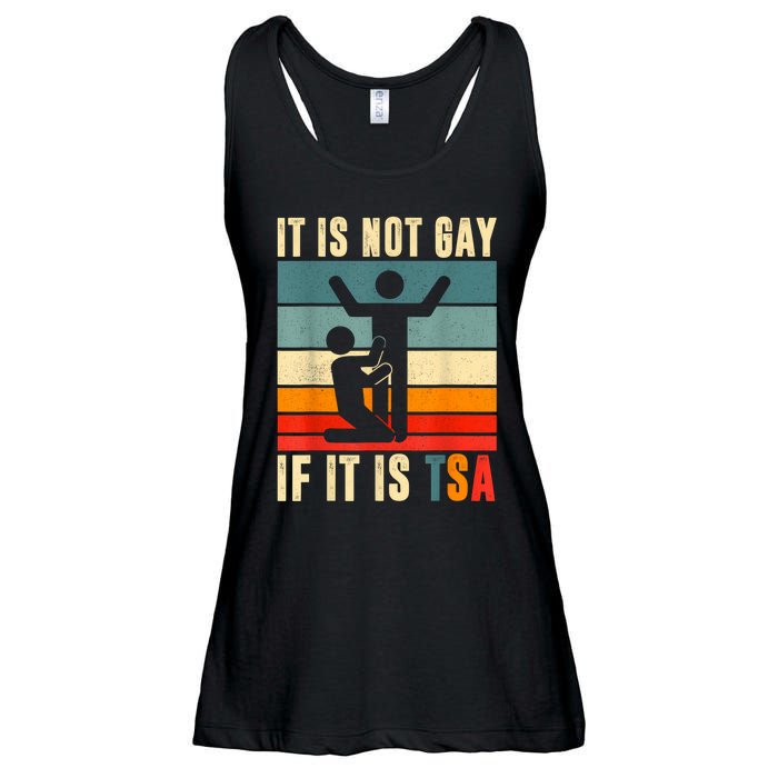 It Is Not Gay If ItS Tsa Funny Security Outfit Retro Ladies Essential Flowy Tank