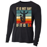 It Is Not Gay If ItS Tsa Funny Security Outfit Retro Cooling Performance Long Sleeve Crew