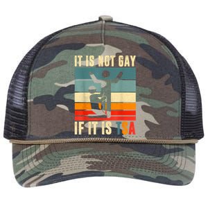 It Is Not Gay If ItS Tsa Funny Security Outfit Retro Retro Rope Trucker Hat Cap