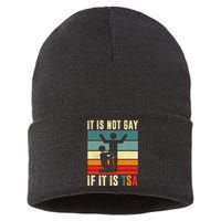 It Is Not Gay If ItS Tsa Funny Security Outfit Retro Sustainable Knit Beanie