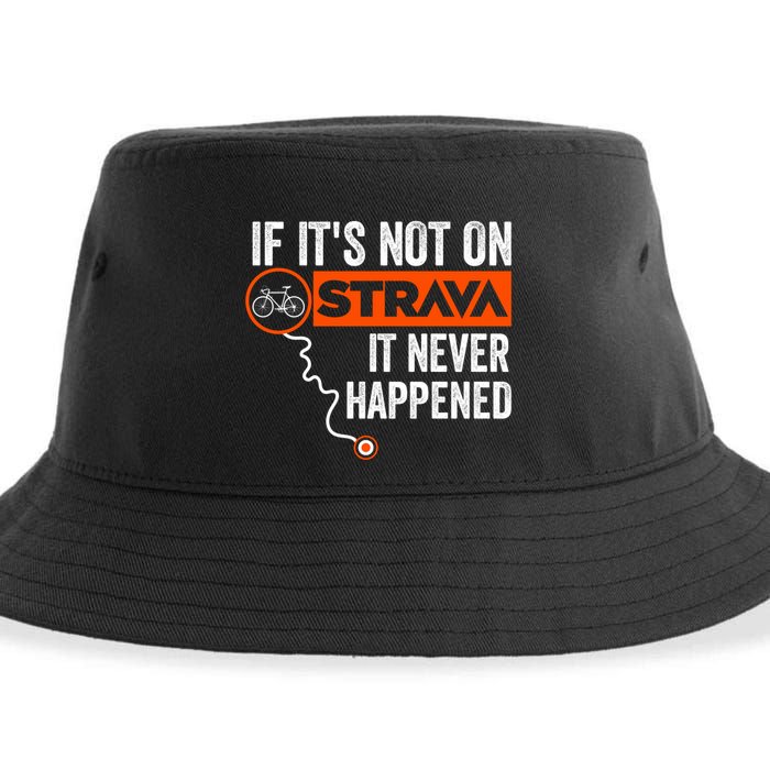 If Its Not On Strava It Never Happened Funny Cyclist Dad Gift Sustainable Bucket Hat