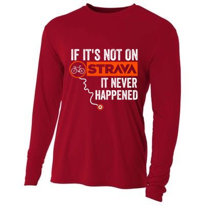 If Its Not On Strava It Never Happened Funny Cyclist Dad Gift Cooling Performance Long Sleeve Crew