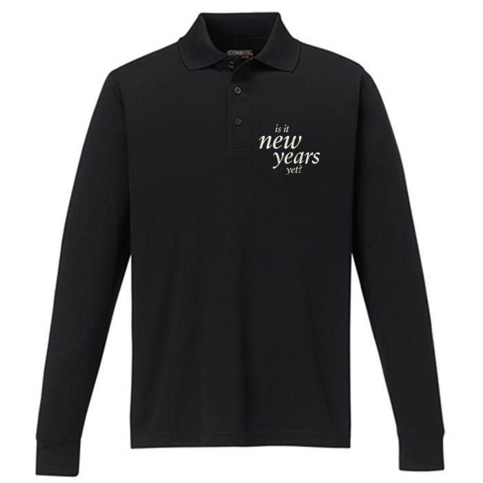 Is It New Years Yet New Performance Long Sleeve Polo