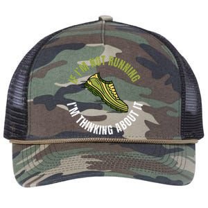 If Im Not Running Im Thinking About It Marathon Runner Retro Rope Trucker Hat Cap