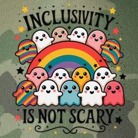 Inclusivity Is Not Scary  Cute Ghost Welcome Here Funny Legacy Tie Dye Trucker Hat
