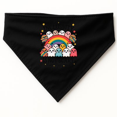 Inclusivity Is Not Scary  Cute Ghost Welcome Here Funny USA-Made Doggie Bandana