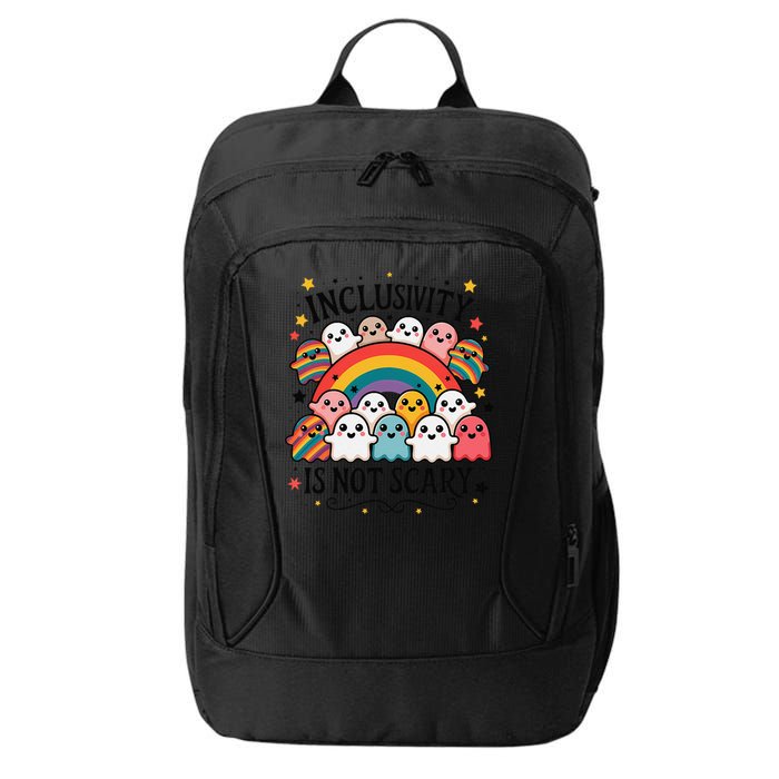 Inclusivity Is Not Scary  Cute Ghost Welcome Here Funny City Backpack