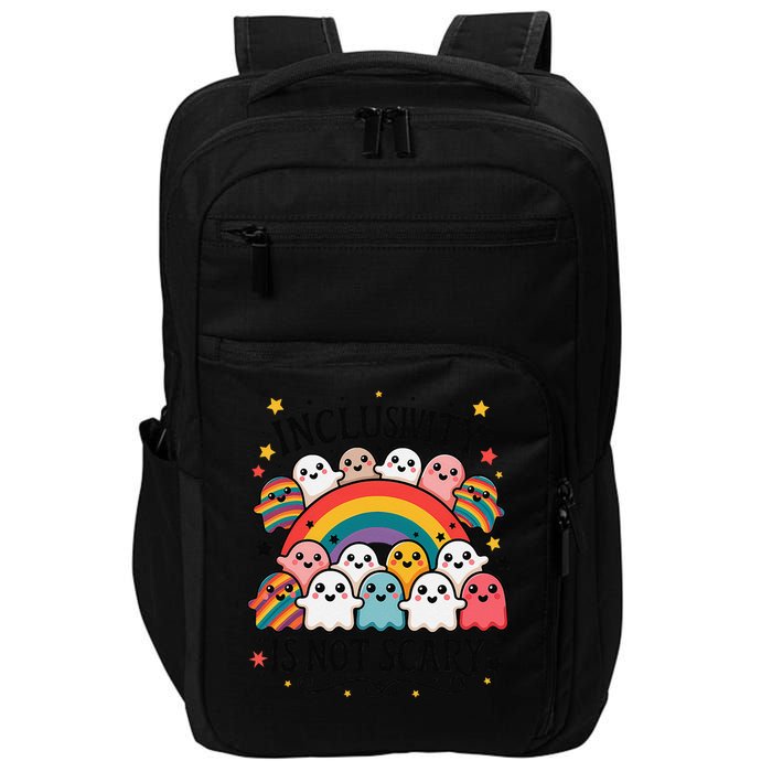 Inclusivity Is Not Scary  Cute Ghost Welcome Here Funny Impact Tech Backpack