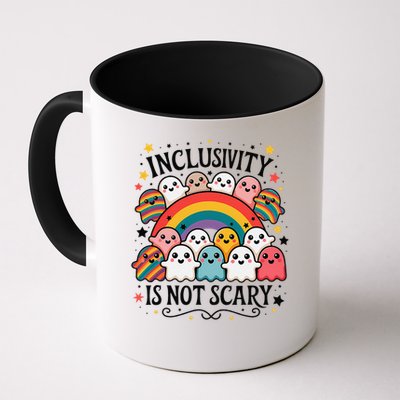 Inclusivity Is Not Scary  Cute Ghost Welcome Here Funny Mug