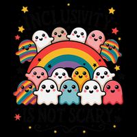 Inclusivity Is Not Scary  Cute Ghost Welcome Here Funny 16 in Basic Backpack