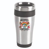 Inclusivity Is Not Scary  Cute Ghost Welcome Here Funny 16oz Travel Tumbler