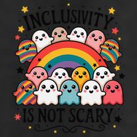 Inclusivity Is Not Scary  Cute Ghost Welcome Here Funny 25L Jumbo Tote