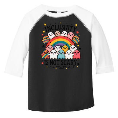 Inclusivity Is Not Scary  Cute Ghost Welcome Here Funny Toddler Fine Jersey T-Shirt