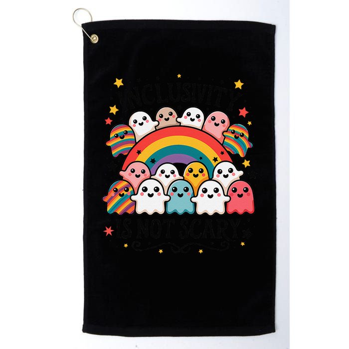 Inclusivity Is Not Scary  Cute Ghost Welcome Here Funny Golf Towel