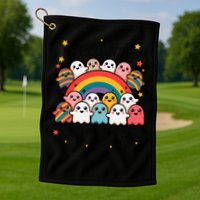 Inclusivity Is Not Scary  Cute Ghost Welcome Here Funny Golf Towel