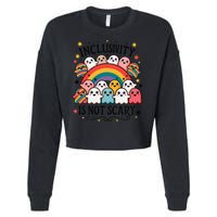 Inclusivity Is Not Scary  Cute Ghost Welcome Here Funny Cropped Pullover Crew