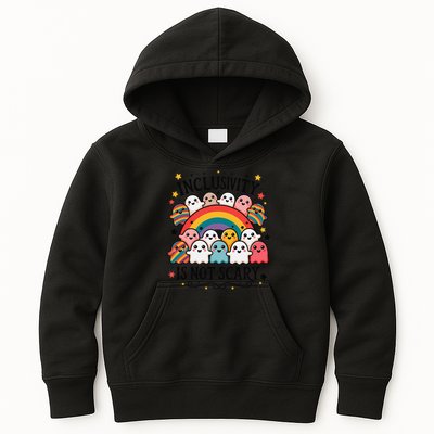 Inclusivity Is Not Scary  Cute Ghost Welcome Here Funny Kids Hoodie