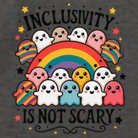 Inclusivity Is Not Scary  Cute Ghost Welcome Here Funny Vector Backpack