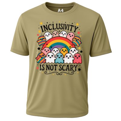 Inclusivity Is Not Scary  Cute Ghost Welcome Here Funny Performance Shirt