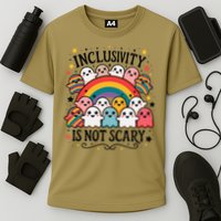 Inclusivity Is Not Scary  Cute Ghost Welcome Here Funny Performance Shirt
