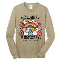Inclusivity Is Not Scary  Cute Ghost Welcome Here Funny Tall Long Sleeve T-Shirt