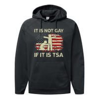 It Is Not Gay If It Is TSA Security Vintage USA Flag Performance Fleece Hoodie