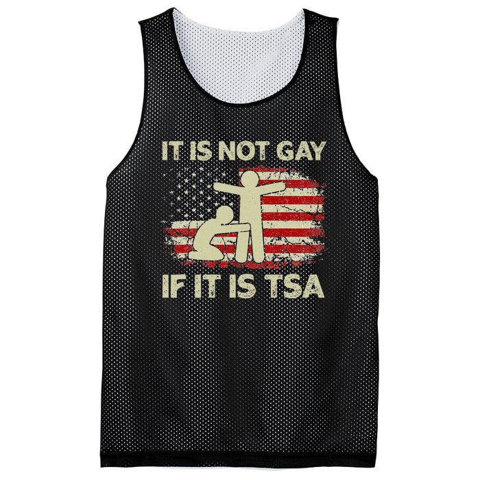 It Is Not Gay If It Is TSA Security Vintage USA Flag Mesh Reversible Basketball Jersey Tank