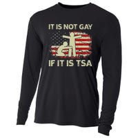 It Is Not Gay If It Is TSA Security Vintage USA Flag Cooling Performance Long Sleeve Crew