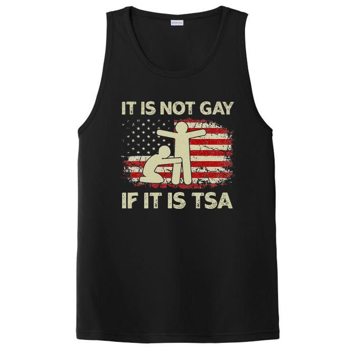 It Is Not Gay If It Is TSA Security Vintage USA Flag PosiCharge Competitor Tank