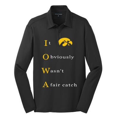 Iowa It Obviously Wasn’T A Fair Catch Silk Touch Performance Long Sleeve Polo