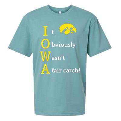 Iowa It Obviously WasnT A Fair Catch Sueded Cloud Jersey T-Shirt